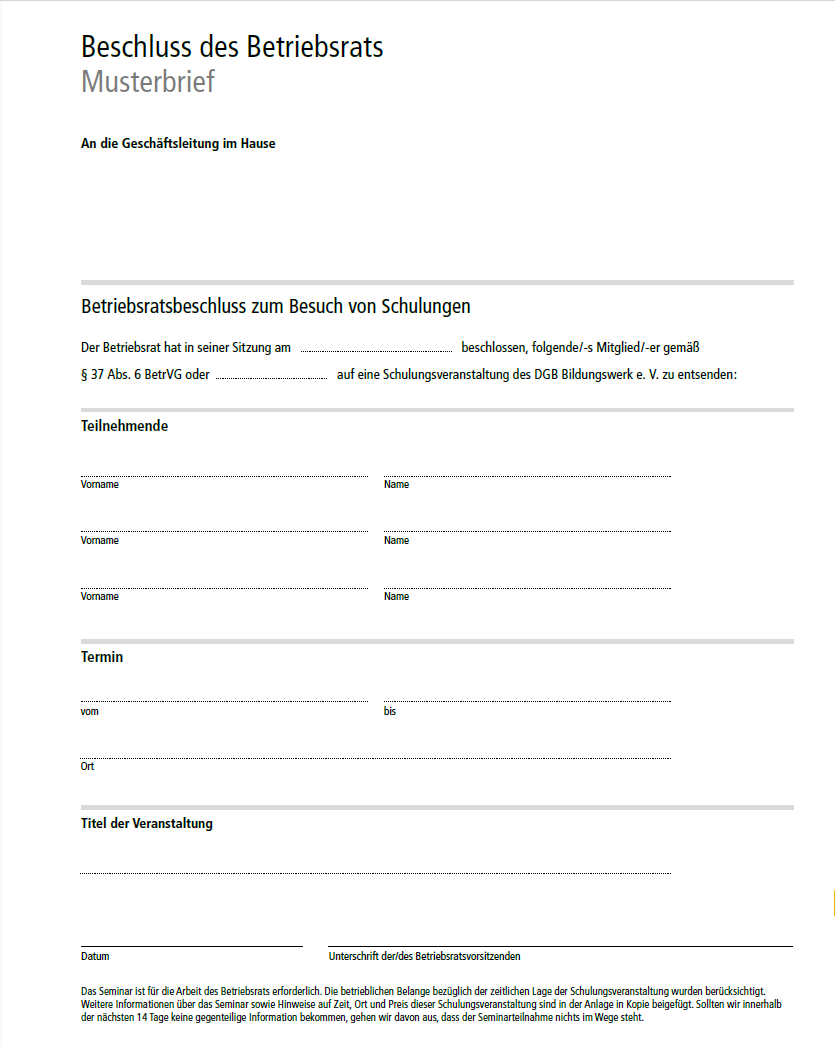 Beschluss des Betriebsrates BRQ Coverbild